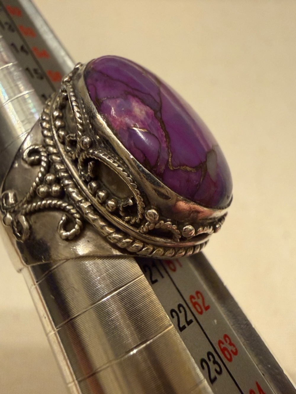 BEAUTIFUL 925 STERLING SILVER INDIA YS RING SIZE 8.75